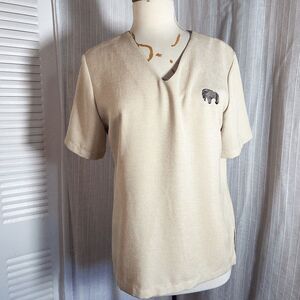 Patchington Blouse Size XL Vintage 90's Clean Girl Romantic Academia Zebra Top